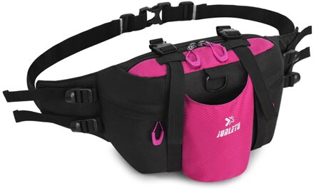 Vrouwen Mannen Sport Taille Verpakking Tas Met Fles Houder Voor Camping Klimmen Fietsen Reizen Heuptas Handtas Schouder Taille Verpakking roos rood