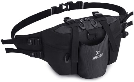 Vrouwen Mannen Sport Taille Verpakking Tas Met Fles Houder Voor Camping Klimmen Fietsen Reizen Heuptas Handtas Schouder Taille Verpakking zwart