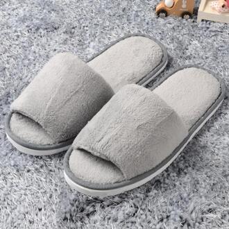 Vrouwen Mannen Thuis Anti-Slip Schoenen Zachte Winter Warm Sandaal Huis Indoor Slippers Indoor Home Slippers Warme Platte schoenen grijs