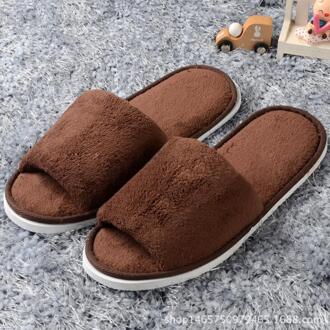 Vrouwen Mannen Thuis Anti-Slip Schoenen Zachte Winter Warm Sandaal Huis Indoor Slippers Indoor Home Slippers Warme Platte schoenen koffie
