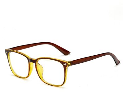 Vrouwen Mannen Transparante Computer Bril Brilmontuur Anti Blue Ray Clear Lens Brillen Draagbare Vision Care Optische Bril bruin