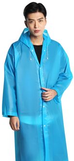 Vrouwen Mannen Transparante Regenjas Draagbare Outdoor Reizen Regenkleding Waterdichte Camping Hooded Poncho Plastic Regenhoes # LR3 blauw