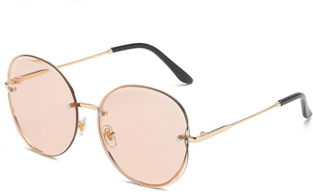 Vrouwen Mannen UV400 Ovale Lens Gradiënt Kleur Zonnebril Zomer Zon Screen Mode Straat Bril Tij Wilde Bril champagne C3