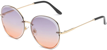 Vrouwen Mannen UV400 Ovale Lens Gradiënt Kleur Zonnebril Zomer Zon Screen Mode Straat Bril Tij Wilde Bril en lower poeder C5