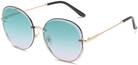 Vrouwen Mannen UV400 Ovale Lens Gradiënt Kleur Zonnebril Zomer Zon Screen Mode Straat Bril Tij Wilde Bril Gradual groen c7