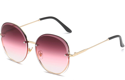 Vrouwen Mannen UV400 Ovale Lens Gradiënt Kleur Zonnebril Zomer Zon Screen Mode Straat Bril Tij Wilde Bril poeder gradient C12