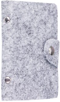 Vrouwen Mannen Voelde Zacht Pocket Zaken ID Credit Card Holder Case Wallet voor 24 Kaart Solide Grijs