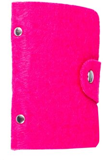 Vrouwen Mannen Voelde Zacht Pocket Zaken ID Credit Card Holder Case Wallet voor 24 Kaart Solide Rood