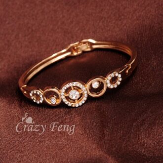 Vrouwen/Meisje Gouden-Kleur Clear Oostenrijkse Kristal Armbanden En Armbanden Sieraden Cadeau
