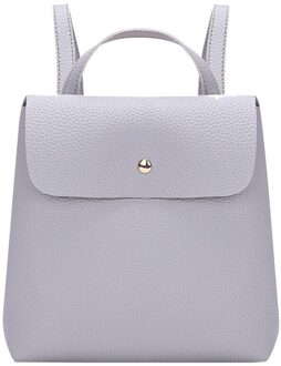 Vrouwen Meisje Rugzak Solid Soft Handvat Pure Kleur Lederen Mini Schooltas Rugzak Schoudertas # T2 Grijs