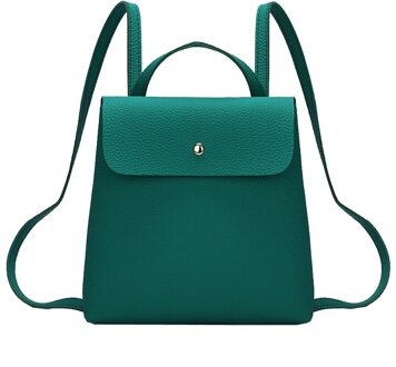 Vrouwen Meisje Rugzak Solid Soft Handvat Pure Kleur Lederen Mini Schooltas Rugzak Schoudertas # T2 groen
