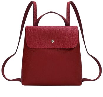 Vrouwen Meisje Rugzak Solid Soft Handvat Pure Kleur Lederen Mini Schooltas Rugzak Schoudertas # T2 Rood