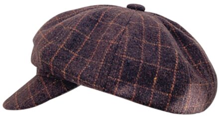 Vrouwen Meisjes Achthoek Hoed Baret Hoeden Casual Classic Plaid Gebreide Vintage Krantenjongenspet vrouwen Cap Pet Femme C3