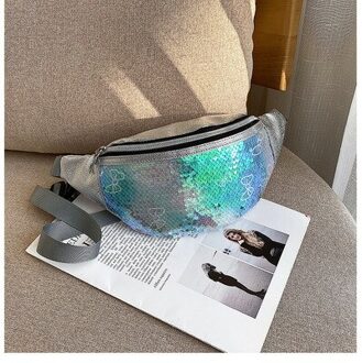 Vrouwen Meisjes Fanny Pack Shiny Sequin Taille Heup Tas Met Verstelbare Riem Vrouwelijke Mode Taille Packs groen