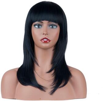 Vrouwen Meisjes Korte Bob Zijdeachtige Rechte Pruik Kostuum Party Synthetisch Haar Lace Front Pruiken 1B-paars