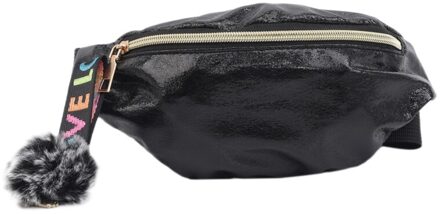 Vrouwen Meisjes Taille Fanny Pack Belt Bag Pouch Hip Bum Bag Reizen Sport Kleine Portemonnee zwarte kleur