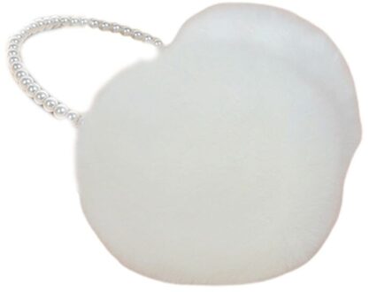 Vrouwen Meisjes Winter Pluizige Pluche Oorbeschermers Imitatie Parel Kralen Hoofdband Dikker Oor Warmer Prinses Kids Party Styling Hoofddeksels wit