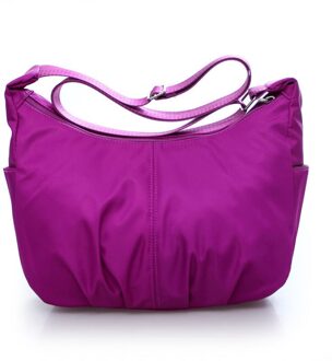 Vrouwen Messenger Bags Nylon Waterdichte Reizen Casual Clutch Schoudertas Grote Capaciteit Crossbody Tassen D helder paars