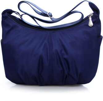 Vrouwen Messenger Bags Nylon Waterdichte Reizen Casual Clutch Schoudertas Grote Capaciteit Crossbody Tassen E donker blauw