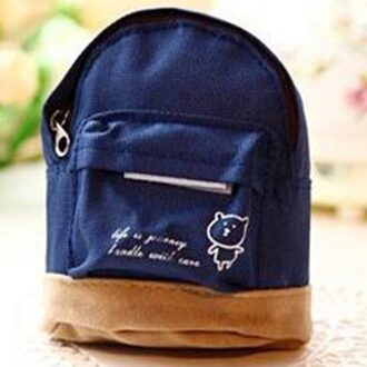 Vrouwen Mini Coin Bloemen Kwasten Portemonnee School Hangbag Hangable Kaart Rugzak Bag Keys Case Travel Organizer blauw
