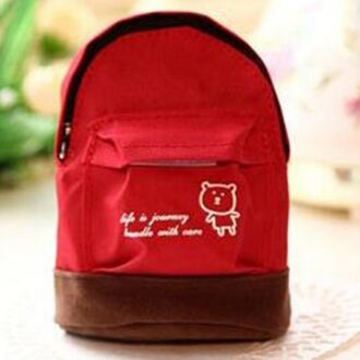 Vrouwen Mini Coin Bloemen Kwasten Portemonnee School Hangbag Hangable Kaart Rugzak Bag Keys Case Travel Organizer rood