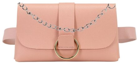 Vrouwen Mini Envelop Taille Tas Pu Lederen Clutch Mobiele Telefoon Portemonnee Borst Zakken Y1AC 3TT905455-roze
