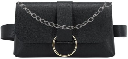 Vrouwen Mini Envelop Taille Tas Pu Lederen Clutch Mobiele Telefoon Portemonnee Borst Zakken Y1AC 3TT905455-zwart