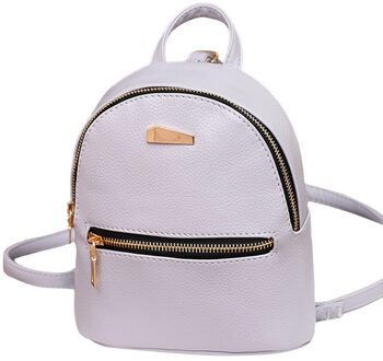 Vrouwen Mini Rugzak Pu Leer College Schouder Satchel School Rugzak Dames Meisjes Casual Reistas Dame Tas Grijs
