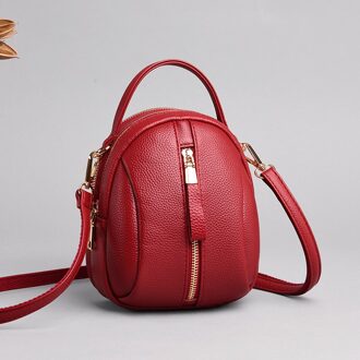 Vrouwen Mini Schoudertas Luxe Kleine Pu Lederen Handtassen Lychee Patroon Crossbody Tas Verkoop Vrouwelijke Messenger Bag sac rood