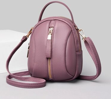 Vrouwen Mini Schoudertas Luxe Kleine Pu Lederen Handtassen Lychee Patroon Crossbody Tas Verkoop Vrouwelijke Messenger Bag sac Taro paars