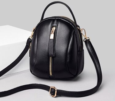 Vrouwen Mini Schoudertas Luxe Kleine Pu Lederen Handtassen Lychee Patroon Crossbody Tas Verkoop Vrouwelijke Messenger Bag sac zwart