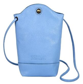 Vrouwen Mobiele Telefoon Tas Vrouwelijke Messenger Schoudertassen Crossbody Retro Pu Lederen Tassen Mini Handtassen blauw
