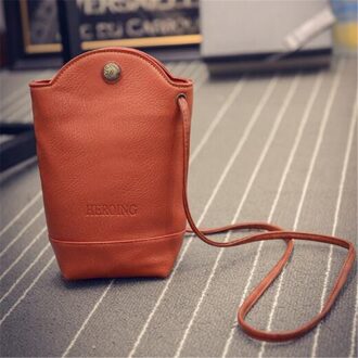 Vrouwen Mobiele Telefoon Tas Vrouwelijke Messenger Schoudertassen Crossbody Retro Pu Lederen Tassen Mini Handtassen oranje
