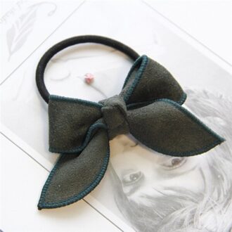 Vrouwen Mode Eenvoudige Elastische Paardenstaart Houder Haar Touwen Elastiekjes Mini Solid Bow Tie Haarbanden Voor Meisjes Haaraccessoires groen