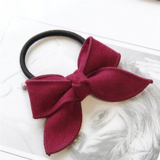 Vrouwen Mode Eenvoudige Elastische Paardenstaart Houder Haar Touwen Elastiekjes Mini Solid Bow Tie Haarbanden Voor Meisjes Haaraccessoires Rood