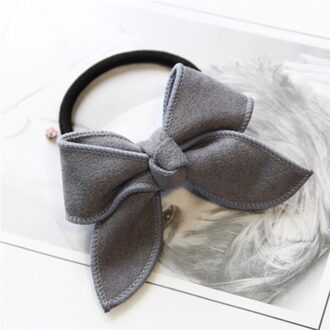 Vrouwen Mode Eenvoudige Elastische Paardenstaart Houder Haar Touwen Elastiekjes Mini Solid Bow Tie Haarbanden Voor Meisjes Haaraccessoires zwart