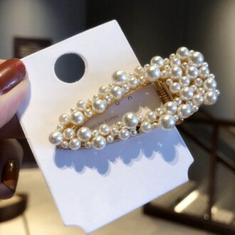 Vrouwen Mode Holle Hart Imitatie Parel Haar Clips Haarspelden voor Vrouwen Geometrische Waterdrop Hairgrip Haaraccessoires B