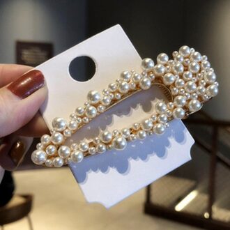 Vrouwen Mode Holle Hart Imitatie Parel Haar Clips Haarspelden voor Vrouwen Geometrische Waterdrop Hairgrip Haaraccessoires