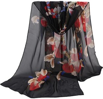 Vrouwen Mode Jacquard Sjaal Katoen Parijse Sjaal Soft Flower Print Strandlaken Sjaal En Najaar Dunne Sjaals