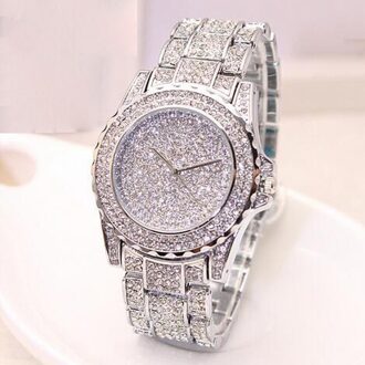 Vrouwen Mode Luxe Diamanten Analoge Quartz Mode Horloge Strass Armband Lady Dress Crystal Horloges Relogio Feminino