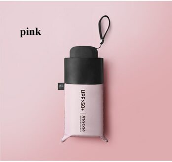 Vrouwen Mode Pocket Kleine Paraplu Anti Uv Paraguas Parasol Regen Winddicht Licht Opvouwbare Draagbare Paraplu Voor Jongen Meisje Roze