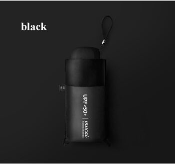 Vrouwen Mode Pocket Kleine Paraplu Anti Uv Paraguas Parasol Regen Winddicht Licht Opvouwbare Draagbare Paraplu Voor Jongen Meisje zwart