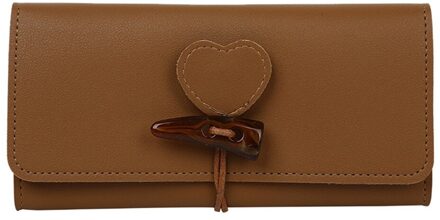 Vrouwen Mode Portemonnee Trend Effen Kleur Lange Lederen Retro Stijl Kaart Tas Portemonnee Dames Geen Rits bag # G30 Bruin