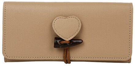 Vrouwen Mode Portemonnee Trend Effen Kleur Lange Lederen Retro Stijl Kaart Tas Portemonnee Dames Geen Rits bag # G30 khaki