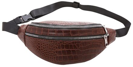 Vrouwen Mode Sport Taille Zak Zak Enkele Schoudertas Schuin Tas Многофункциональная Сумка Сумка Кожаная Женская Bruin