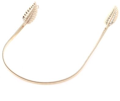 Vrouwen Mode Stijlvolle Metalen Gouden Zilveren Bladeren Ketting Riem Taille Elasticiteit Taille Riem Kleding Jurk Decoratie