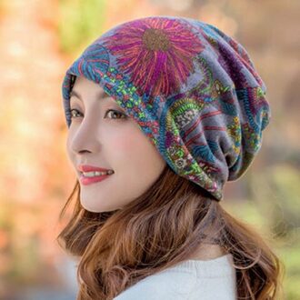 Vrouwen Mutsen Caps Lente Winter Katoenen Muts Mode Cap Hip-Hop Beanie Sjaal Chapeu Feminino Cap 4 manier Te Dragen Motorkap grijs