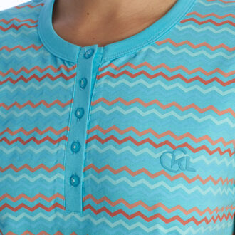 Vrouwen nachtjapon met korte mouwen KL45000 Blauw - 3XL