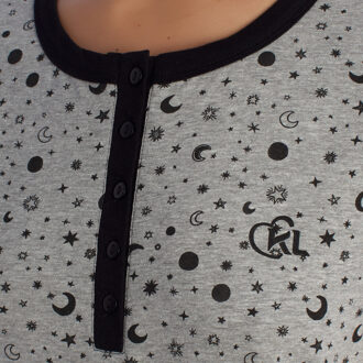 Vrouwen nachtjapon met korte mouwen KL45000 Grijs