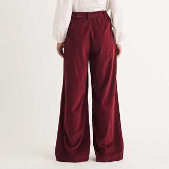 Vrouwen Nobodys Child Ava Cord Geplooide Wijde Pantalon in Bordeaux Bourgogne